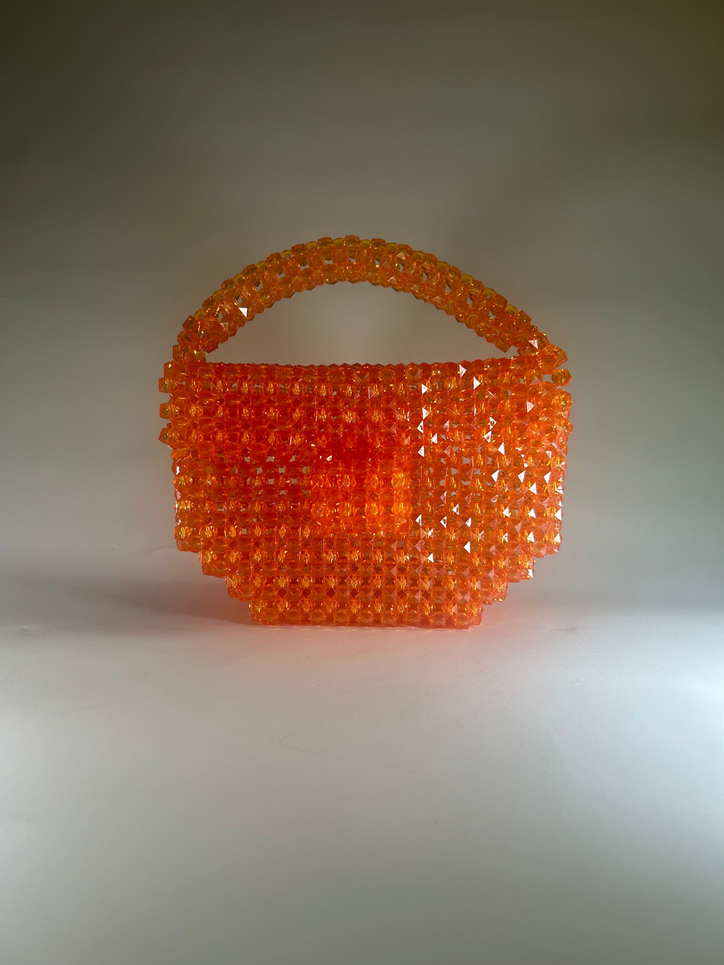 Tangerine Beaded Gemstone Bag