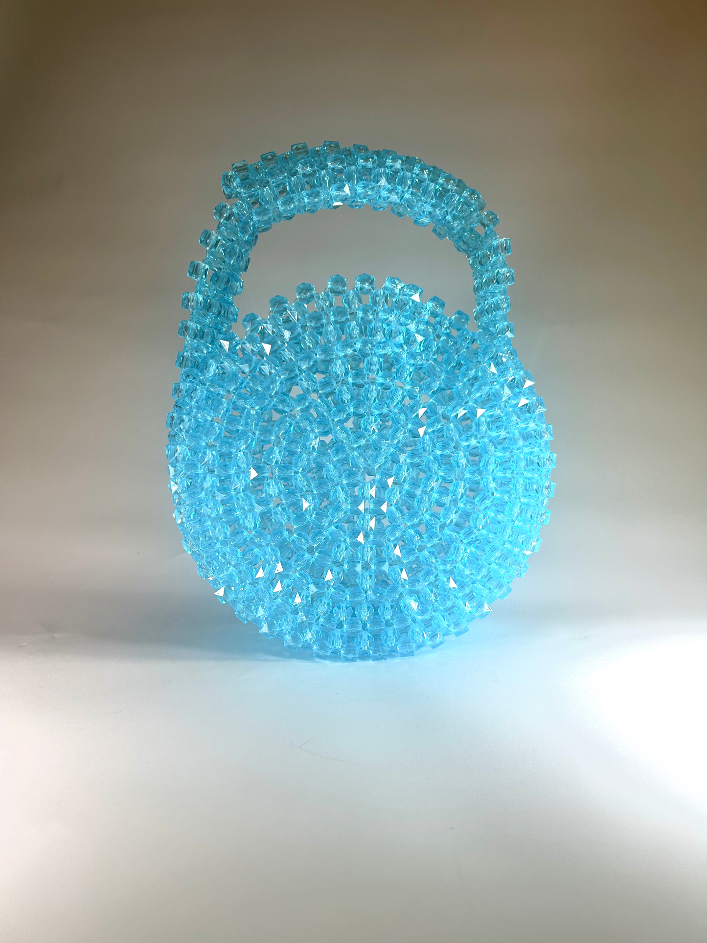 Blue Beaded Gemstone Bag